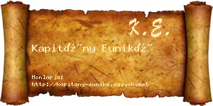 Kapitány Euniké névjegykártya